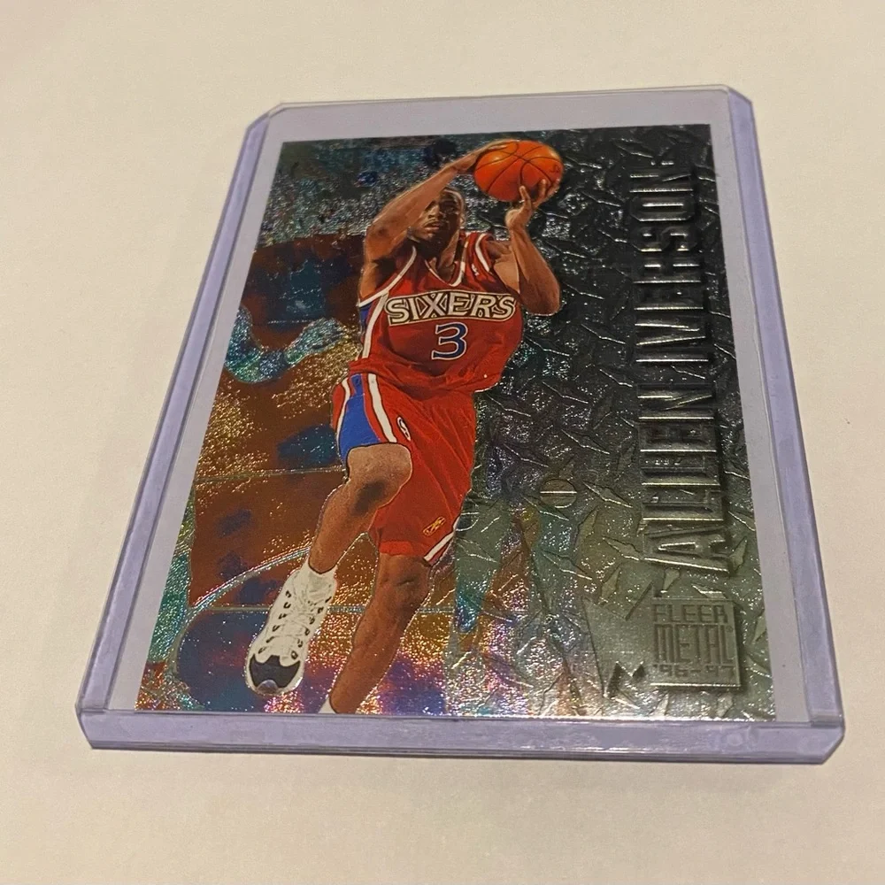 Allen Iverson RC Rookie 1996/97 Fleer Metal Basketball Card #201 Vintage